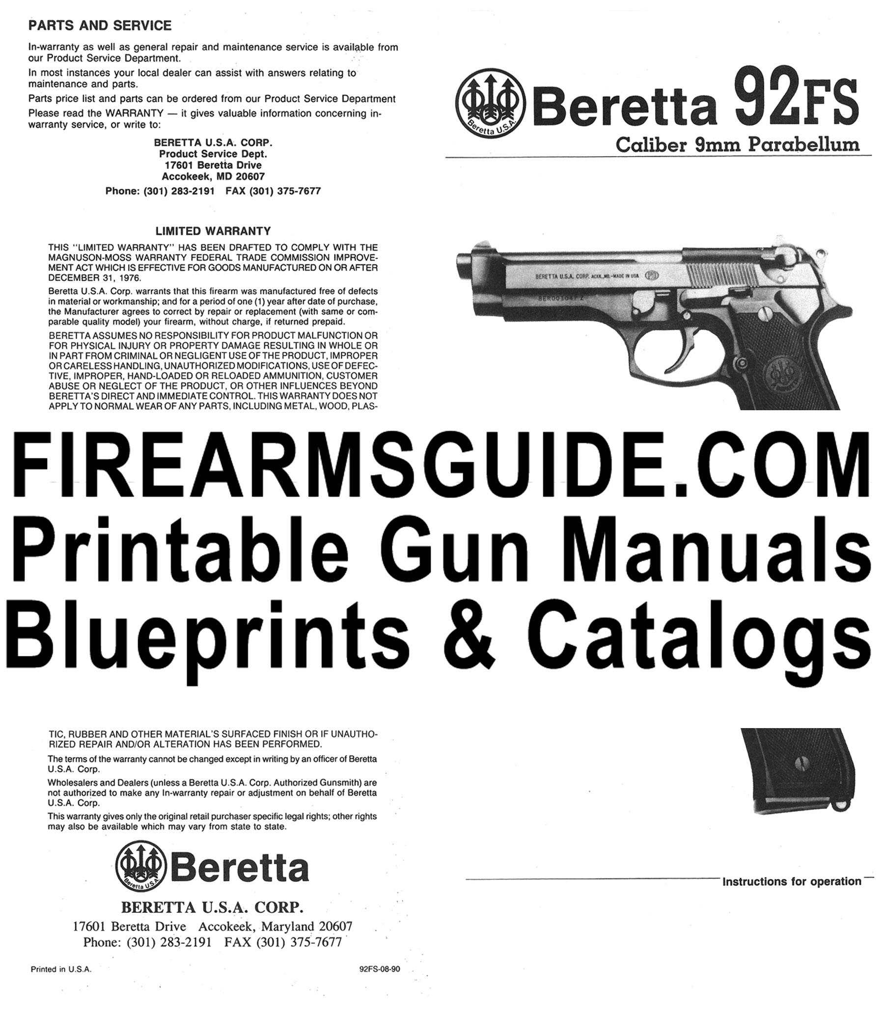 REMINGTON Models 580-581-582 Bolt Action Rifles Instruction Folder & Parts  List
